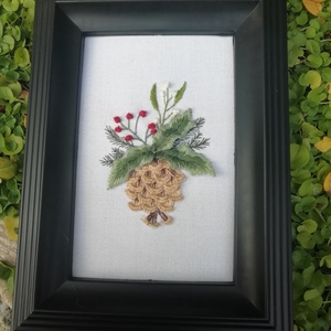 Különleges hímzett kép - karácsony - karácsonyi lakásdekoráció - karácsonyi lakásdíszek - Meska.hu