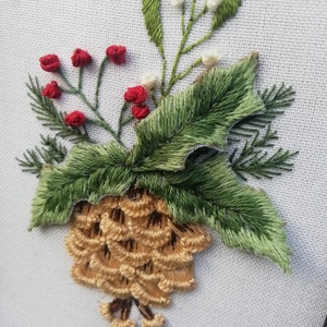 Különleges hímzett kép, Karácsony, Karácsonyi lakásdekoráció, Karácsonyi lakásdíszek, Hímzés, MESKA