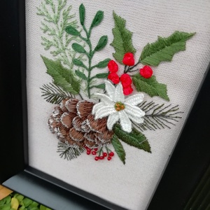 Különleges hímzett kép - karácsony - karácsonyi lakásdekoráció - karácsonyi lakásdíszek - Meska.hu