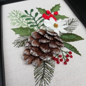 Különleges hímzett kép - karácsony - karácsonyi lakásdekoráció - karácsonyi lakásdíszek - Meska.hu