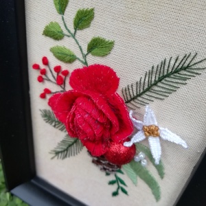 Különleges hímzett kép - karácsony - karácsonyi lakásdekoráció - karácsonyi lakásdíszek - Meska.hu