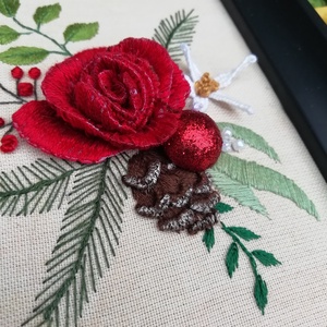 Különleges hímzett kép - karácsony - karácsonyi lakásdekoráció - karácsonyi lakásdíszek - Meska.hu