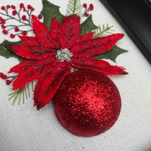 Különleges hímzett kép - karácsony - karácsonyi lakásdekoráció - karácsonyi lakásdíszek - Meska.hu