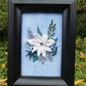 Különleges hímzett kép, Karácsony, Karácsonyi lakásdekoráció, Karácsonyi lakásdíszek, Hímzés, MESKA