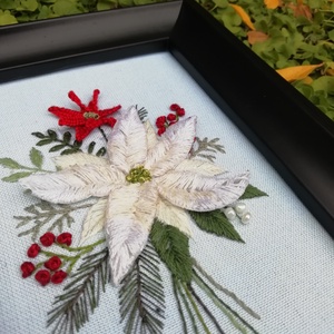 Különleges hímzett kép - karácsony - karácsonyi lakásdekoráció - karácsonyi lakásdíszek - Meska.hu