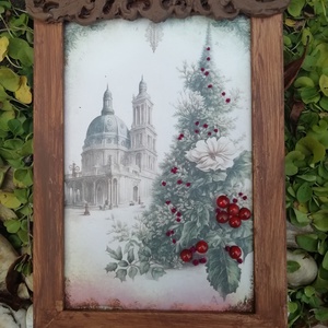 Különleges hímzett kép - karácsony - karácsonyi lakásdekoráció - karácsonyi lakásdíszek - Meska.hu