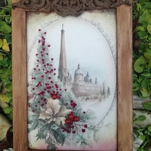 Különleges hímzett kép - karácsony - karácsonyi lakásdekoráció - karácsonyi lakásdíszek - Meska.hu