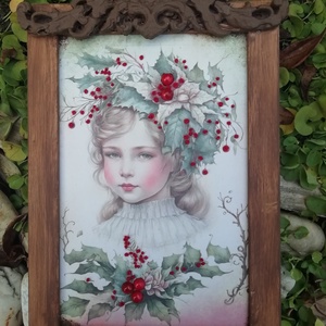 Különleges hímzett kép, Karácsony, Karácsonyi lakásdekoráció, Karácsonyi lakásdíszek, Hímzés, MESKA