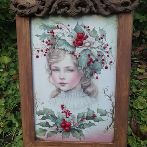 Különleges hímzett kép - karácsony - karácsonyi lakásdekoráció - karácsonyi lakásdíszek - Meska.hu