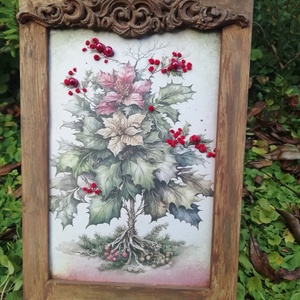 Különleges hímzett kép - karácsony - karácsonyi lakásdekoráció - karácsonyi lakásdíszek - Meska.hu