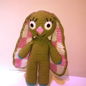 Kockásfülű nyúl - amigurumi - játék & sport - plüssállat & játékfigura - nyuszi - Meska.hu