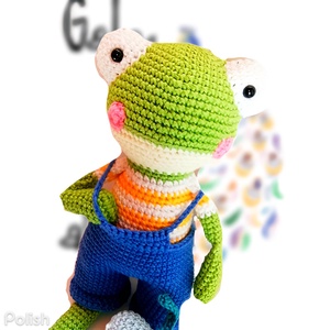Sheldon a cuki béka - horgolt amigurumi - játék & sport - plüssállat & játékfigura - béka - Meska.hu
