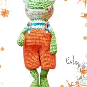 Sheldon a cuki béka - horgolt amigurumi - játék & sport - plüssállat & játékfigura - béka - Meska.hu