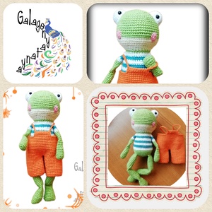 Sheldon a cuki béka - horgolt amigurumi - Meska.hu