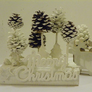 MERRY CHRISTMAS -vintage asztaldísz,asztalközép,koszorú - karácsony - karácsonyi lakásdekoráció - ünnepi asztaldekoráció - Meska.hu