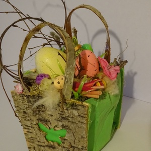 Tavaszi-Húsvéti,tojásos színes egyedi asztaldísz,ajtódísz, Otthon & Lakás, Dekoráció, Asztal és polc dekoráció, Asztaldísz, Virágkötés, MESKA