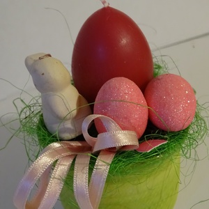 Nyuszi ül a fűben húsvéti asztaldísz - otthon & életmód - dekoráció - asztal és polc dekoráció - asztaldísz - Meska.hu