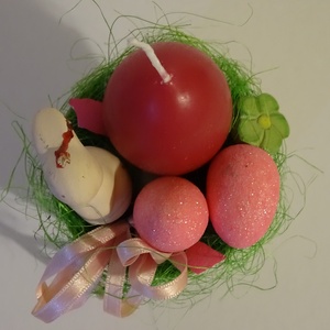 Nyuszi ül a fűben húsvéti asztaldísz - otthon & életmód - dekoráció - asztal és polc dekoráció - asztaldísz - Meska.hu