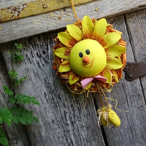  Napraforgós ajtódísz,koszorú,kopogtató,falidísz -  - Meska.hu