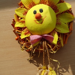  Napraforgós ajtódísz,koszorú,kopogtató,falidísz -  - Meska.hu