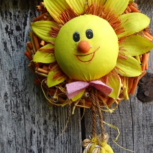  Napraforgós ajtódísz,koszorú,kopogtató,falidísz -  - Meska.hu