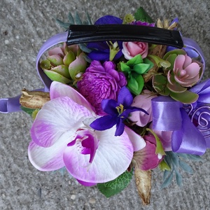 Orchidea, Lila hangulat-egyedi,  Asztaldísz,lakásdekoráció - otthon & életmód - dekoráció - asztal és polc dekoráció - asztaldísz - Meska.hu