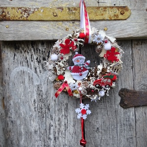 Meseország-téli ,adventi ,csilingelő ajtódísz,koszorú,kopogtató - karácsony - adventi díszek - adventi ajtódísz - Meska.hu