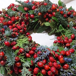 ÓRIÁSI bogyós,természetes ajtódísz,adventi asztaldísz - otthon & életmód - dekoráció - ajtó- és ablak dekoráció - ajtódísz & kopogtató - Meska.hu