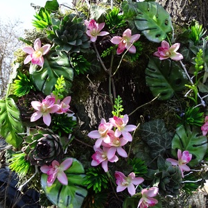 Orchidea, trópusi hangulat Nagyon nyár- ajtódísz, koszorú, Kopogtató  - otthon & életmód - dekoráció - ajtó- és ablak dekoráció - ajtódísz & kopogtató - Meska.hu