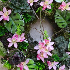 Orchidea, trópusi hangulat Nagyon nyár- ajtódísz, koszorú, Kopogtató  - otthon & életmód - dekoráció - ajtó- és ablak dekoráció - ajtódísz & kopogtató - Meska.hu