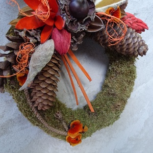 Sirdisz,Mindenszentek,halottak napja,Sírdísz,Kegyeleti dísz,koszorú-  ajándék kövirózsával - otthon & életmód - dekoráció - ajtó- és ablak dekoráció - ajtódísz & kopogtató - Meska.hu