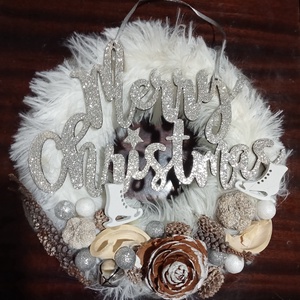 Merry Christmas téli ajtódísz  - Meska.hu