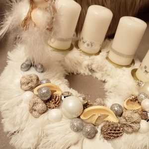 Téli fehér adventi asztaldisz  - otthon & életmód - dekoráció - ajtó- és ablak dekoráció - ablakdísz - Meska.hu