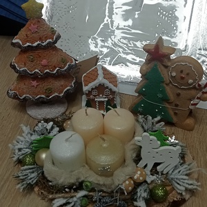 Téli táj bundában ,Őzikés,Téli,karácsonyi adventi asztaldísz,asztalközép, koszorú , Karácsony, Adventi díszek, Adventi asztaldísz, Virágkötés, Mindenmás, MESKA
