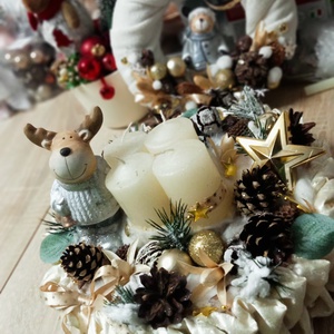 Ünnepi hangulat:Silver-gold szett,Karácsonyi ,adventi box,téli ajtódísz,asztaldísz , Karácsony, Adventi díszek, Adventi asztaldísz, Virágkötés, MESKA