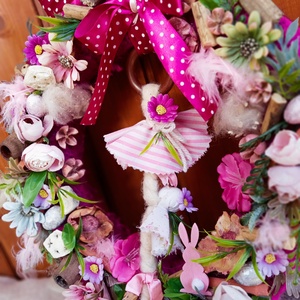 Vidám tavaszi reggel...ajtódísz, koszorú, kopogtato  - otthon & életmód - dekoráció - ajtó- és ablak dekoráció - ajtódísz & kopogtató - Meska.hu