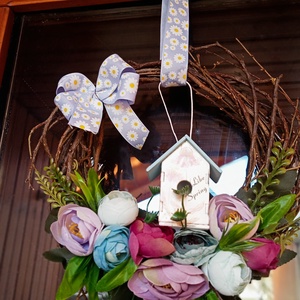 ROMANTIKA ,hazikos ajtódísz,koszorú,kopogtató - otthon & életmód - dekoráció - ajtó- és ablak dekoráció - ajtódísz & kopogtató - Meska.hu