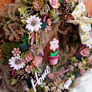 HOME Kiskertem kincsei..,( nagy méret) ajtodisz, asztaldisz asztalkozep, lakásdekoráció A1 - otthon & életmód - dekoráció - ajtó- és ablak dekoráció - ajtódísz & kopogtató - Meska.hu