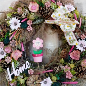 HOME Kiskertem kincsei..,( nagy méret) ajtodisz, asztaldisz asztalkozep, lakásdekoráció A1 - otthon & életmód - dekoráció - ajtó- és ablak dekoráció - ajtódísz & kopogtató - Meska.hu