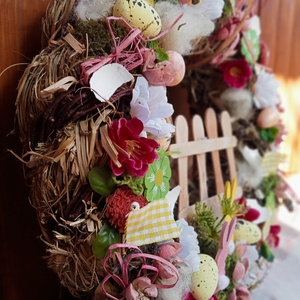 SZINESTavasz-húsvéti ajtódísz,kopogtató,koszorú(nagy méret) - otthon & életmód - dekoráció - ajtó- és ablak dekoráció - ajtódísz & kopogtató - Meska.hu