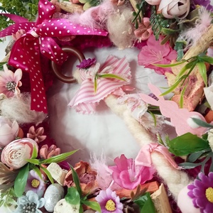 Vidám tavaszi reggel...ajtódísz, koszorú, kopogtato  - otthon & életmód - dekoráció - ajtó- és ablak dekoráció - ajtódísz & kopogtató - Meska.hu