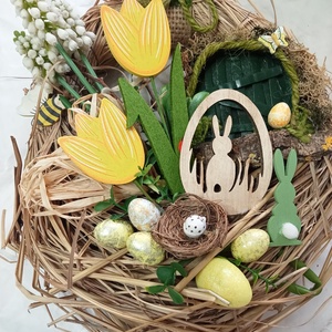 Tavasz - húsvéti ajtódísz  - otthon & életmód - dekoráció - asztal és polc dekoráció - asztaldísz - Meska.hu