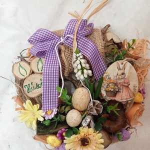 Nyuszi hopp... ajtódísz,kopogtató,koszorú - otthon & életmód - dekoráció - ajtó- és ablak dekoráció - ajtódísz & kopogtató - Meska.hu