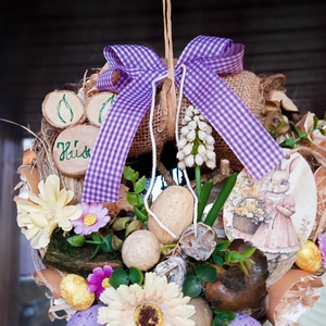 Nyuszi hopp... ajtódísz,kopogtató,koszorú - otthon & életmód - dekoráció - ajtó- és ablak dekoráció - ajtódísz & kopogtató - Meska.hu