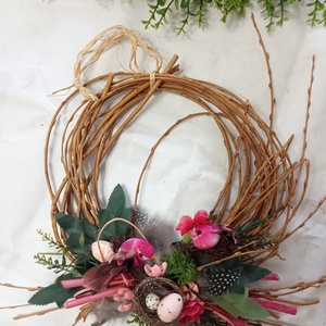 Tavaszi madárka egyedi ajtódísz , Otthon & Életmód, Dekoráció, Ajtó- és ablak dekoráció, Ajtódísz & Kopogtató, Virágkötés, MESKA