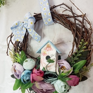 ROMANTIKA ,hazikos ajtódísz,koszorú,kopogtató, Otthon & Életmód, Dekoráció, Ajtó- és ablak dekoráció, Ajtódísz & Kopogtató, Virágkötés, MESKA