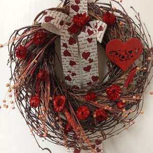 Hatalmas szívem. ROMANTIKUS,rusztikus,csupa szív:ajtódísz,koszorú,kopogtató,falidísz(nagy méret) - otthon & életmód - dekoráció - ajtó- és ablak dekoráció - ajtódísz & kopogtató - Meska.hu