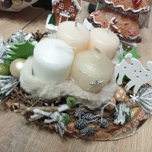 Téli táj bundában ,Őzikés,Téli,karácsonyi adventi asztaldísz,asztalközép, koszorú , Karácsony, Adventi díszek, Adventi asztaldísz, Virágkötés, Mindenmás, MESKA