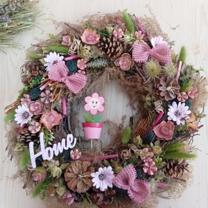 HOME Kiskertem kincsei..,( nagy méret) ajtodisz, asztaldisz asztalkozep, lakásdekoráció A1, Otthon & Életmód, Dekoráció, Ajtó- és ablak dekoráció, Ajtódísz & Kopogtató, Virágkötés, MESKA