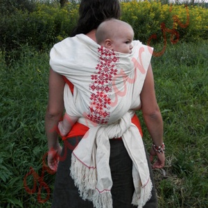 Keresztszemes hordozókendő, kézműves kendő, sling, baby carrier -  - Meska.hu